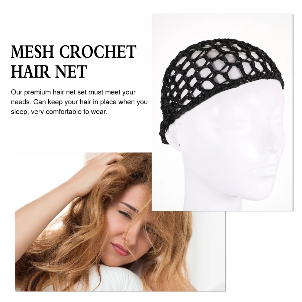 

4PCS Crocheted Hair Net Practical Crocheted Hairnet Creative Crocheted Hairnet