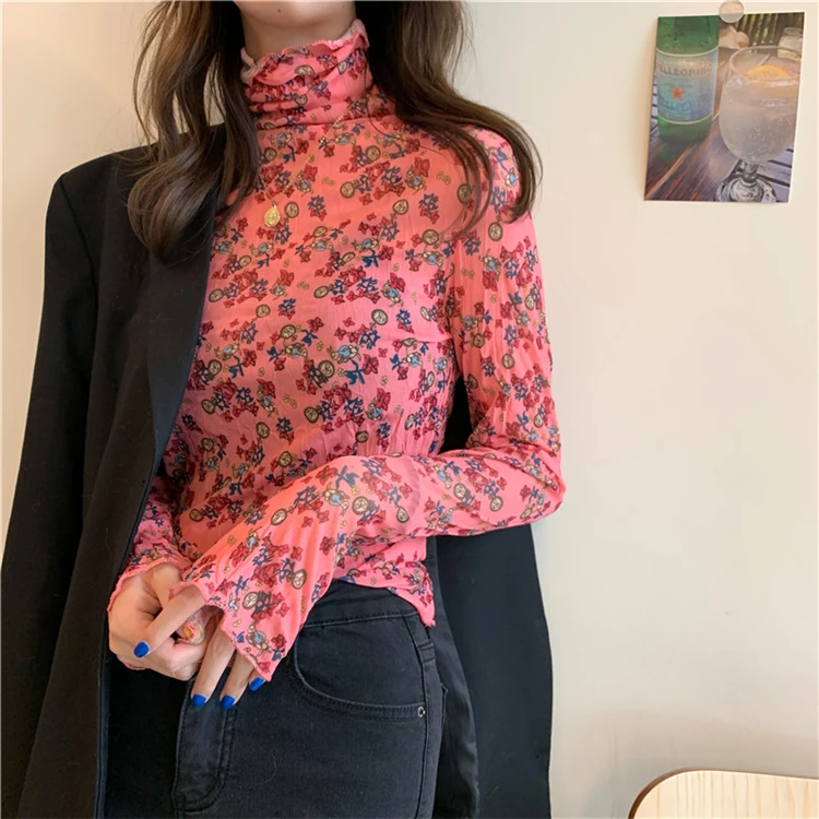 Женская винтажная блузка Colorfaith модная Повседневная Блузка с высоким воротником 6