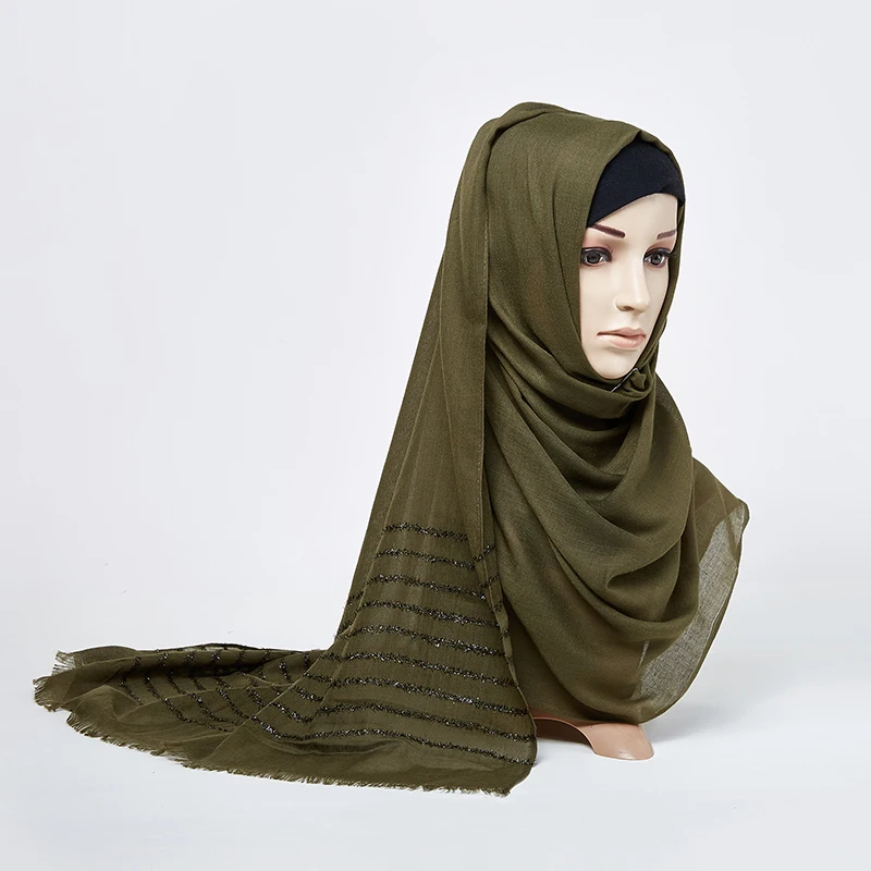 Plain Shimmer maxi cotton scarf hijab solid Fringed shawls glitter muslim long muslim head wrap turbans scarves/scarf 10PCS/LOT