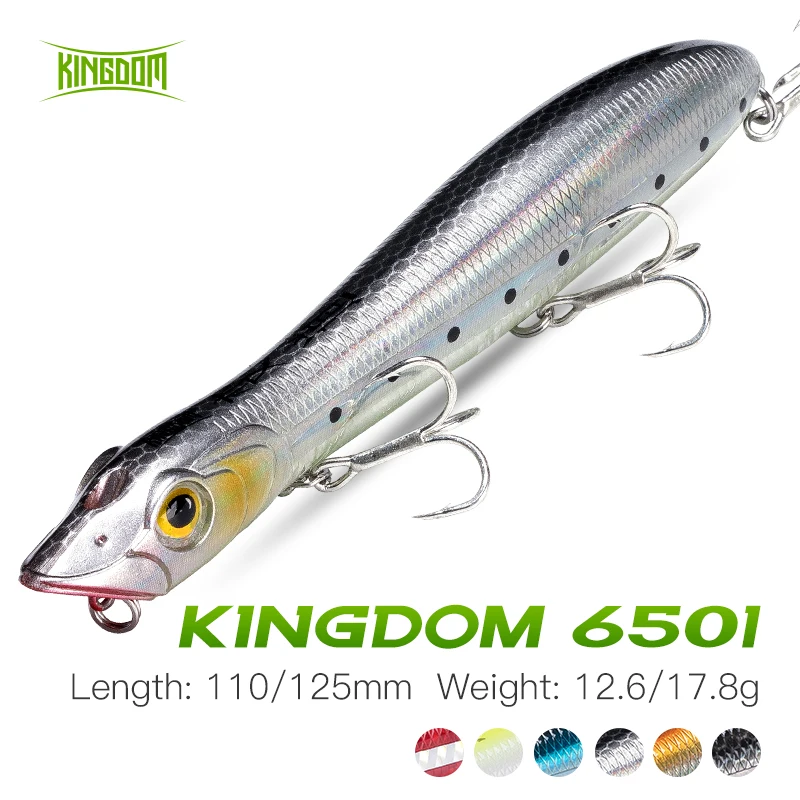 

Kingdom Popper & Pencil Fishing Lure 110mm 125mm Floating Topwater Snakehead Hard Bait For Seabass Perch Carp Pike Trout Fishing