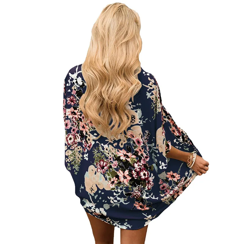 Ретро шифоновые кардиганы размера плюс тонкие свободные женские топы и рубашки с