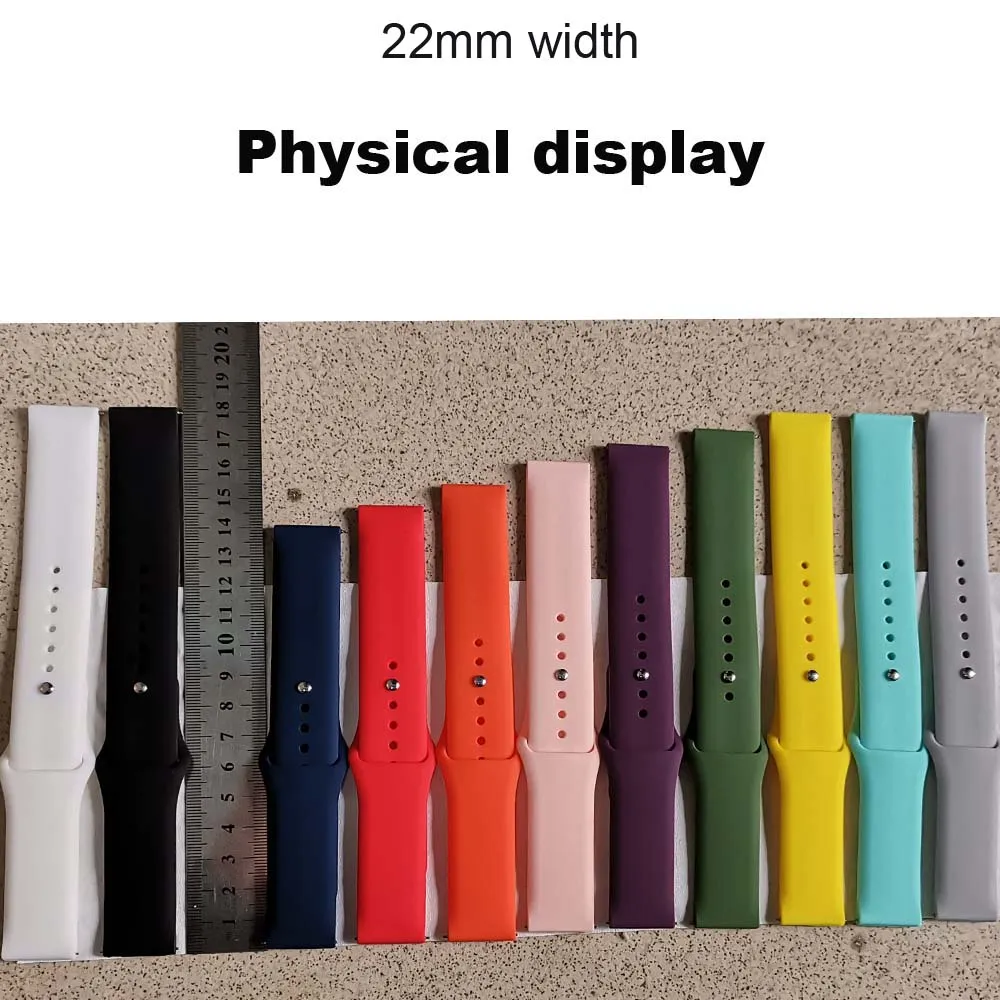 22 мм браслет ремешок для Xiaomi Amazfit GTR 47 Pace Stratos 2 samsung gear S3 Galaxy 46 силиконовый часов |