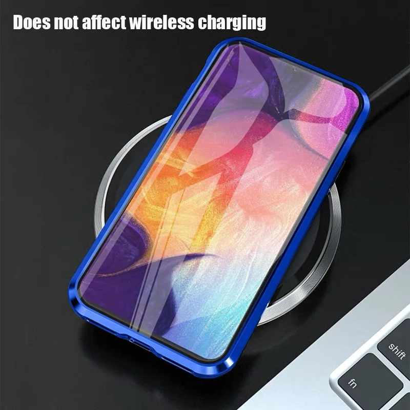 Magnetic Metal Glass Case For Samsung Galaxy Note 10 Pro 9 8 A7 A8 A9 2018 A10 A20 A30 A40 A50 A60 A70 A80 M10 Double Side Cover |