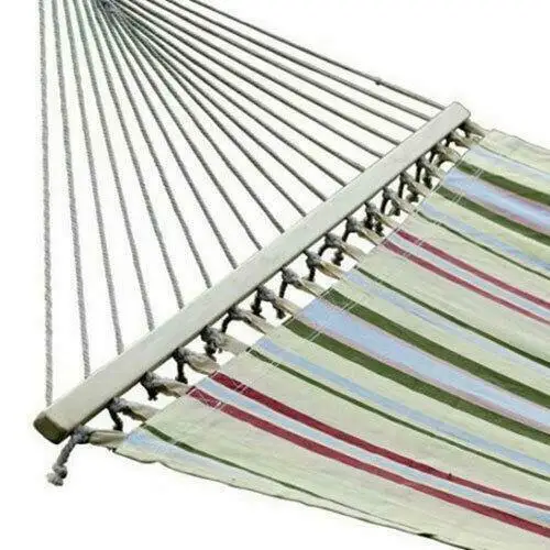

New 2 Person Hammock Cotton Sleeping Bed Camping Double w/ Pillow Heavy Duty