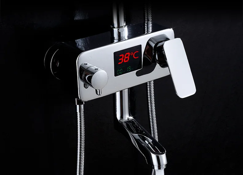 

Digital LCD Display Bath Faucet Intelligent Bath Shower Faucet Smart Rain Waterfall Temperature Shower Mixer Tap