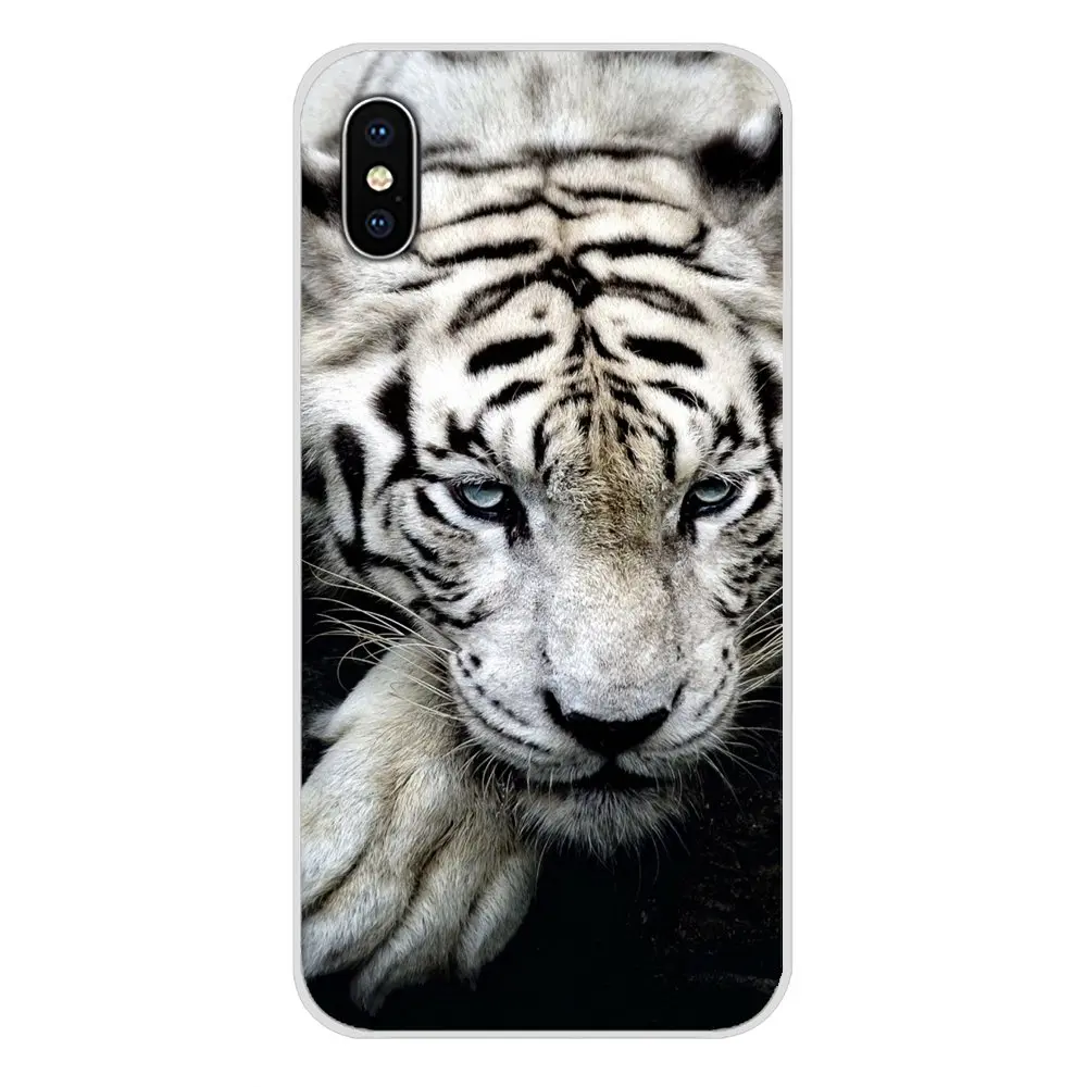 Животное тигр белый Nofear усы аксессуары телефон Оболочка Чехол для huawei mate Honor 5X6X7 7A