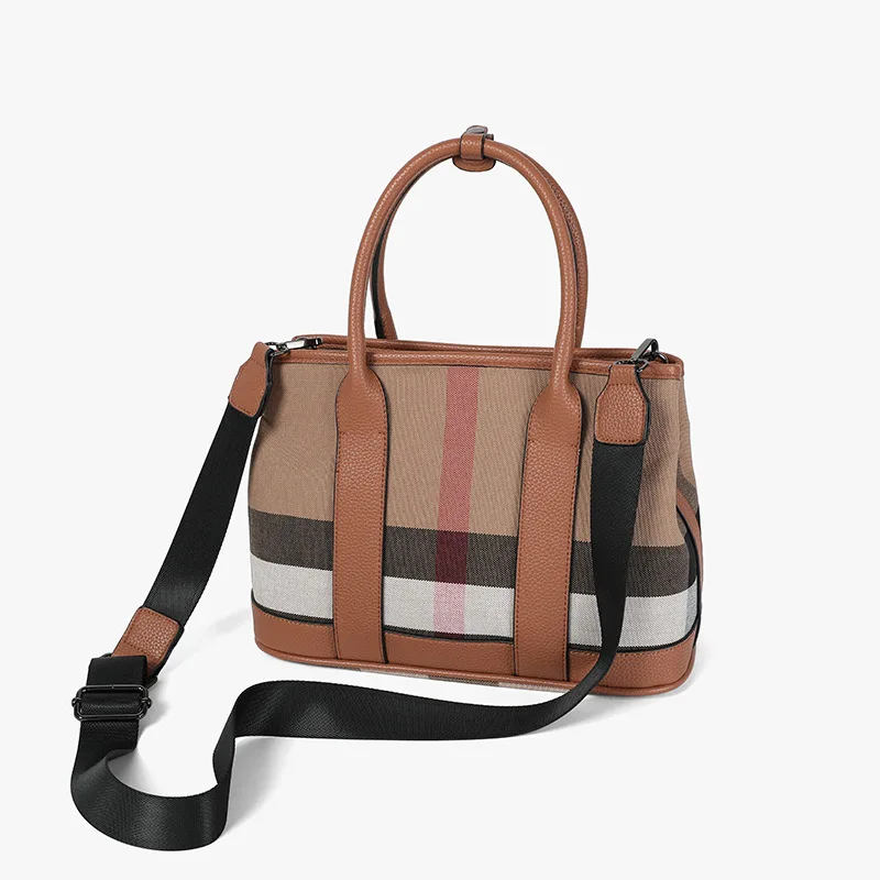 Luxury brand 2022 new fashion classic Plaid canvas women's bag bucket portable shoulder large capacity style | Багаж и сумки