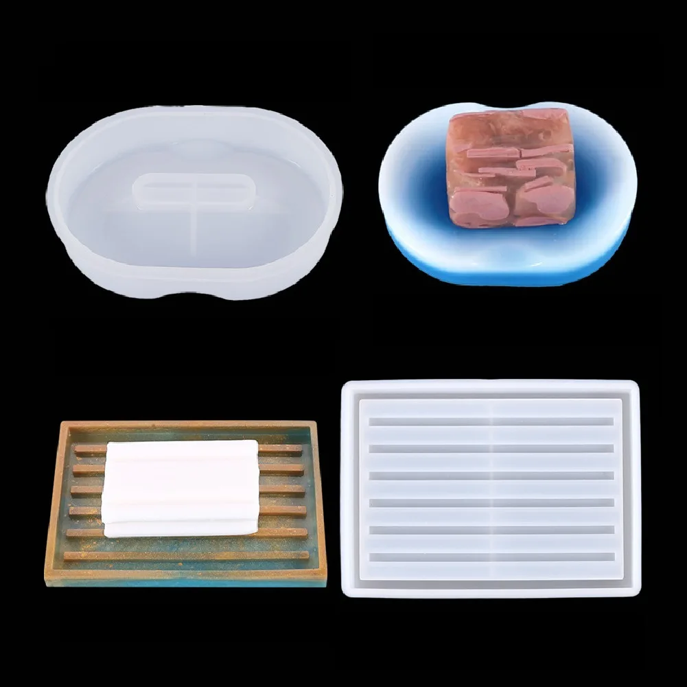 

DIY Soap Box Resin Mold Soap Soap Box Crystal Epoxy Mold Leaking Drain Box Tray Silicone Mold for Resin Jewelry Tools Wholesale