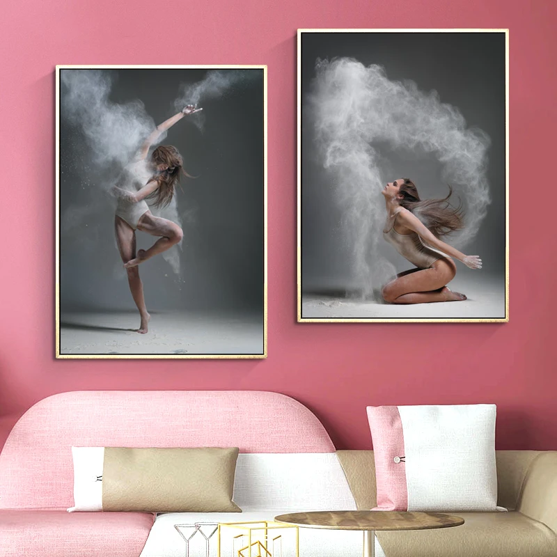 

Modern Wall Poster Dancing Girl Elegant Canvas Painting Wall Art Home Decor Picture for Living Room Girl Bedroom Mural Unframed