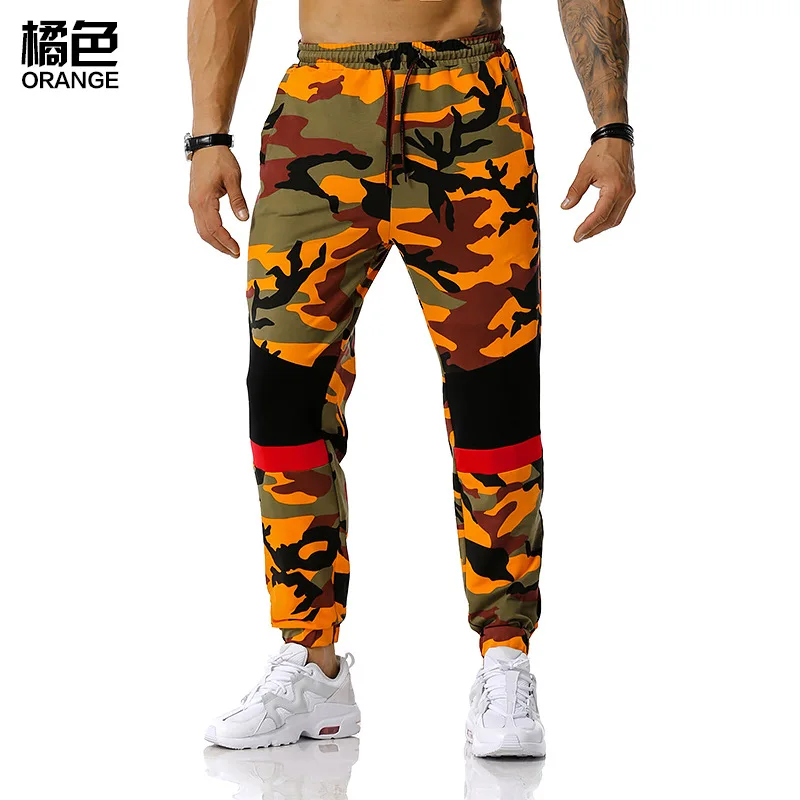 

Men pants camouflage jogging outdoor casual sports football training fitness pants elastic waist drawstring trousers sweatpants