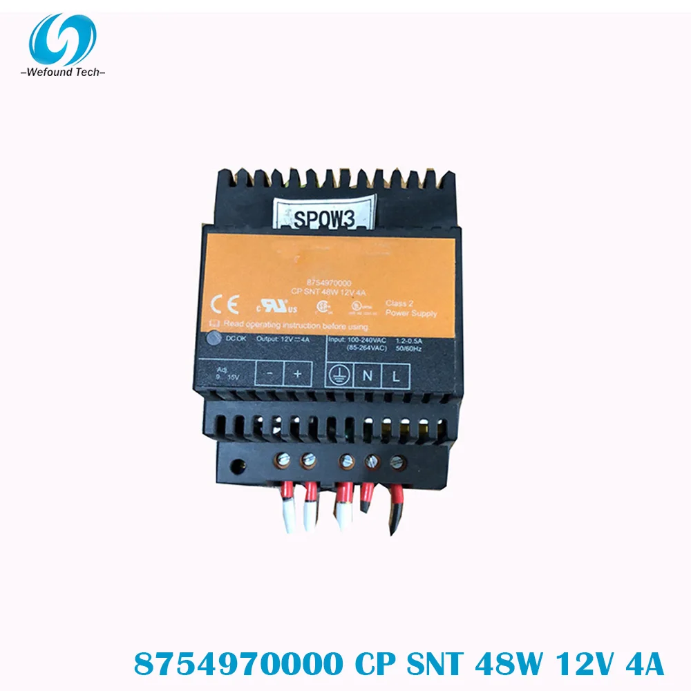 Original For Weidmüller 8754970000 CP SNT 48W 12V 4A Rail Switching Power Supply Single Phase, 100% Tested BeforeShipment.