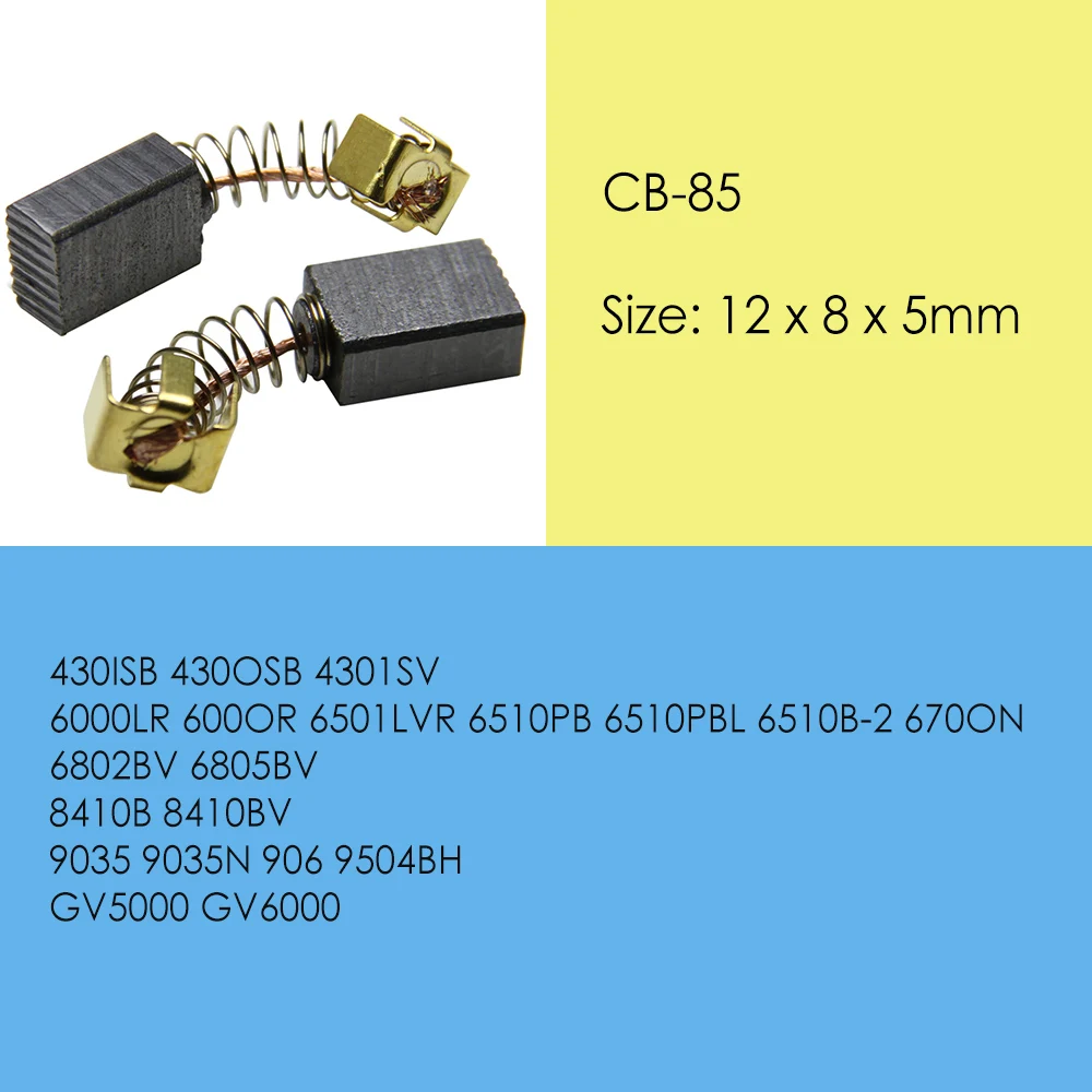 Щетки карбоновые 5x8x12 мм для электродвигателей Makita CB85 CB57 CB64 191627 8 5 пар|Аксессуары