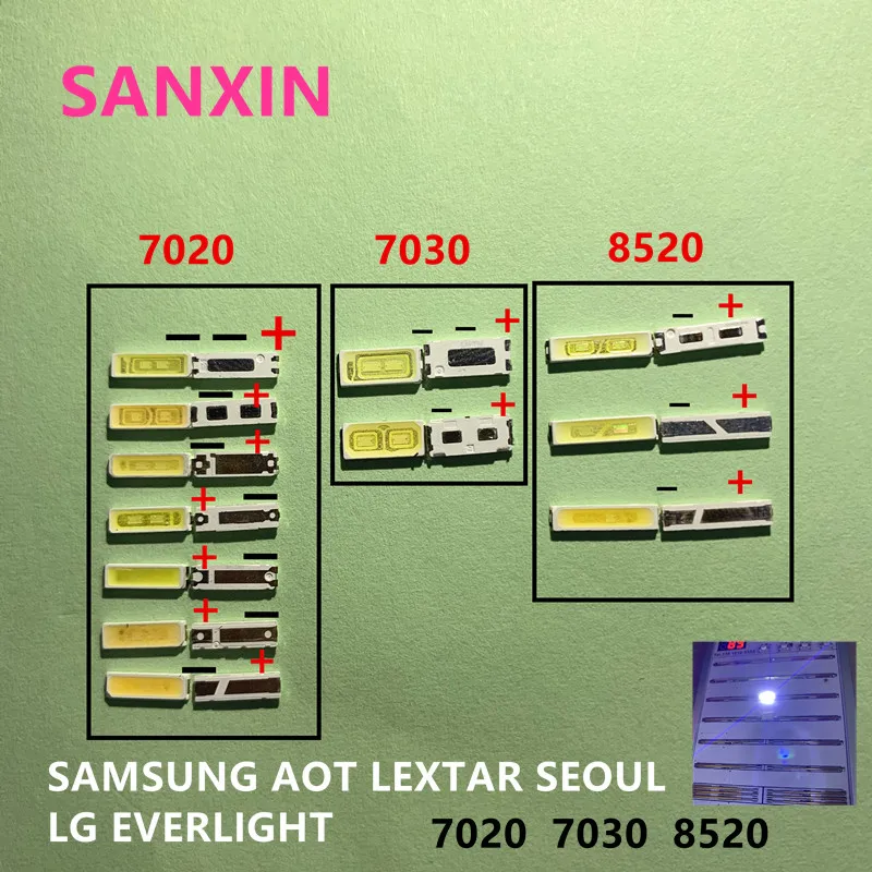 Светодиодная подсветка для LG Innotek Lextar UNI SAMSUNG Сеул 100 Вт 1 0 5 7020 7030 3 в 6 холодный белый