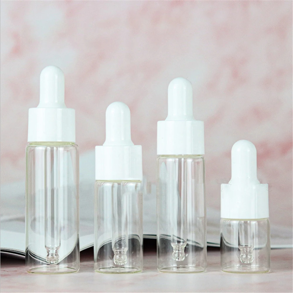 

20pcs/lot 5ml 10ml 15ml 20ml Perfume Essential Oil Bottles Dropper Bottle Jars Vials with Pipette for Cosmetic Storage Container