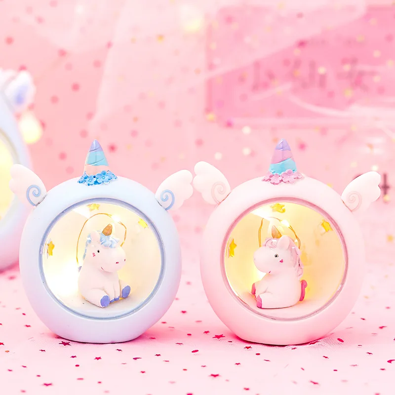 Светодиодный ночник с мультяшным единорогом для детской комнаты декоративные