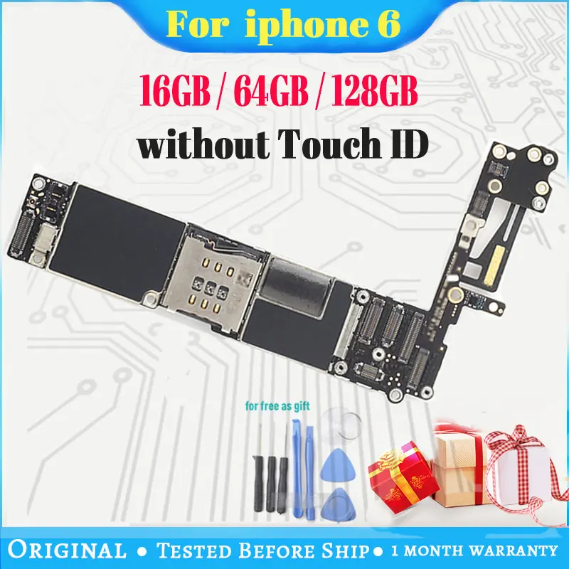 Оригинальная разблокированная материнская плата для iphone 6 с сенсорным ID/без Touch ID, для iphone 6 логические платы, 16 ГБ/64 Гб/128 ГБ