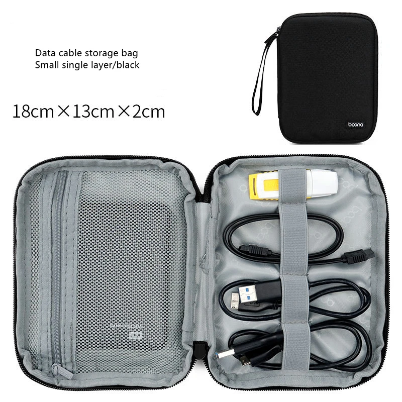 

18*13*2cmData Cable Storage Bag Portable Digital USB Gadget Organizer Charger Wires Cosmetic Zipper Storage Waterproof Organizer