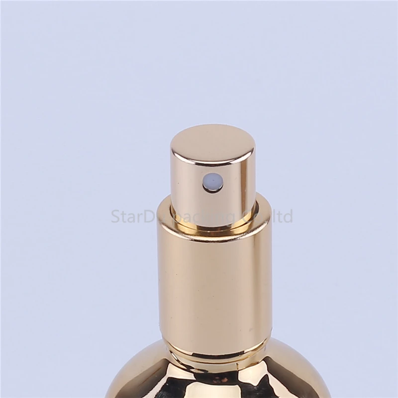 200pcs 100ml Empty UV Gold Electroplate Perfume Cream Spray Lotion Pump Refillable Glass Bottles With A Box | Красота и здоровье