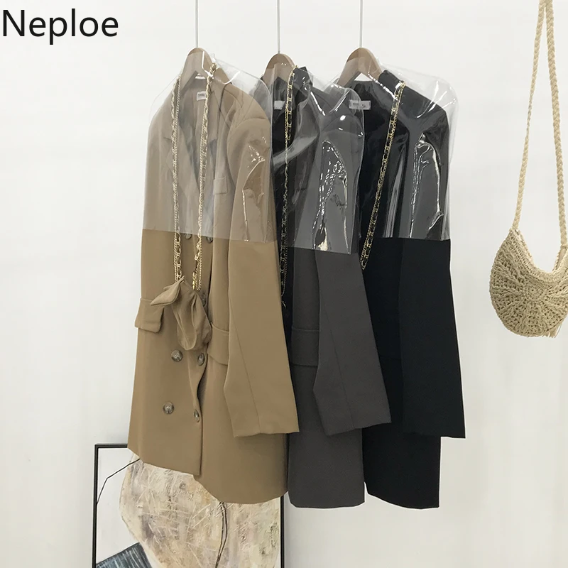 Neploe отложной воротник двубортный офисный стиль пиджаки темперамент осень весна