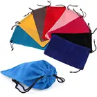 Мягкие сумки для солнцезащитных очков, однотонная сумка на шнурке для чтения, универсальные аксессуары для очков, 8 цветов