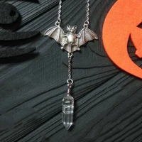 fashion vintage punk gothic bat stone pendant chain necklace for women animals choker collar hip hop girls jewelry gift