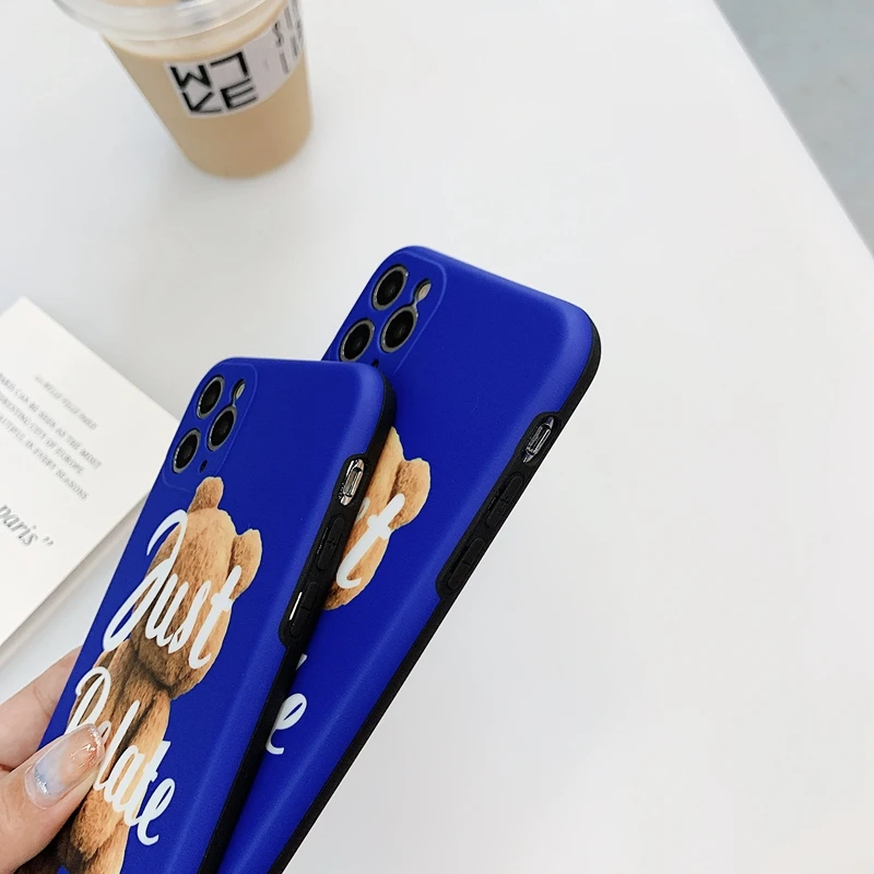 

Teddy bear IMD Soft Phone Case For iPhone 11 Pro Max XS XR X 8 7 SE 2020 Silicone Anti-scratch Case Cover Shell