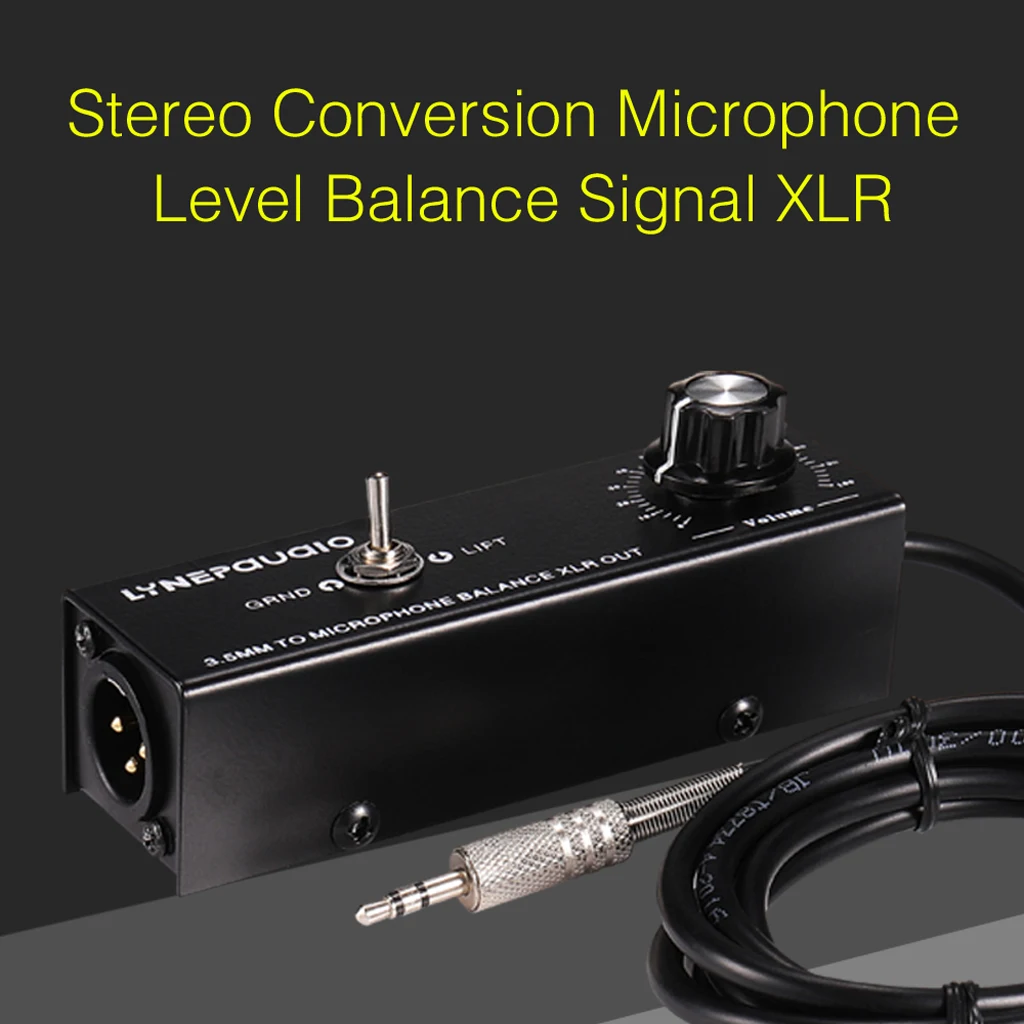 

KYYSLB B012 3.5mm Stereo Conversion Microphone Level Balanced Signal XLR Interface Output Mixer Eliminate Current Sound Mixer