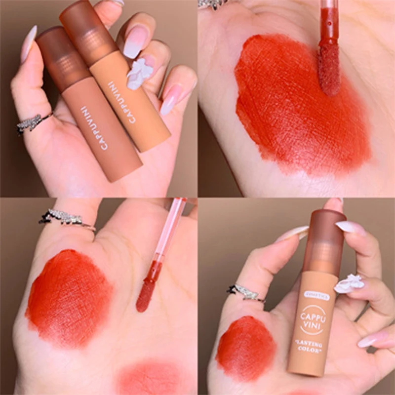 Новый глянцевый бархатный матовый набор для губ блеск помада 24 часа макияжа