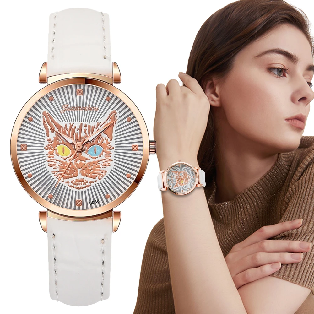 

Luxury Qualities Women's Fashion Quartz Watches 2021 New Simple leopard Ladies Leather Wristwatches Casual Female Clock Gifts