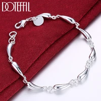 doteffil 925 sterling silver raindropswater drops chain bracelet for women men charm wedding engagement fashion party jewelry