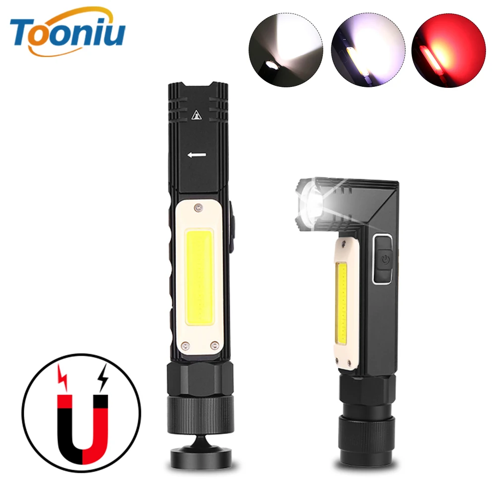 Многофункциональный светодиодный светильник вспышка вращающийся COB рабочий USB