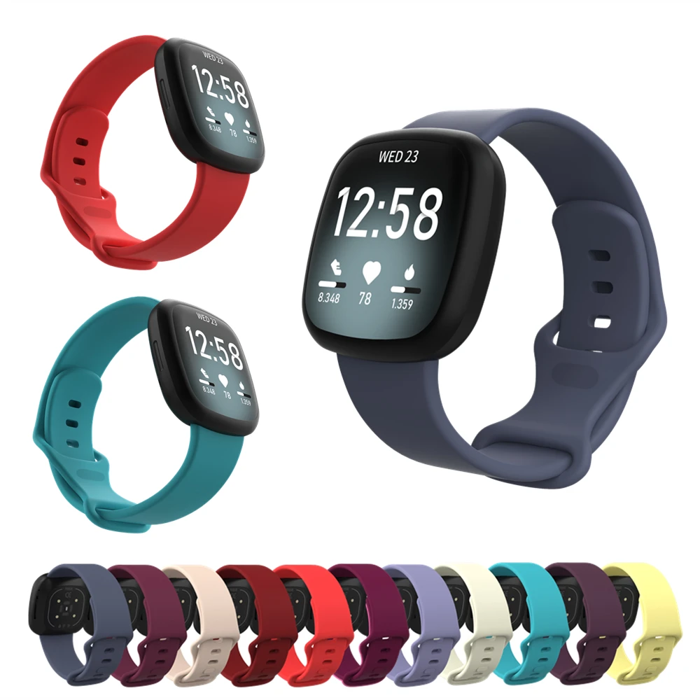 

Смарт-часы спортивный силиконовый ремешок для Fitbit Versa 3 сменный Браслет для Fitbit Sense браслет Цветной ремешок для часов