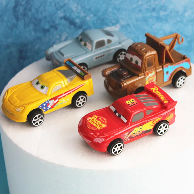 Украшение для торта McQueen 4 шт./компл. мультяшный автомобиль детей на день рождения