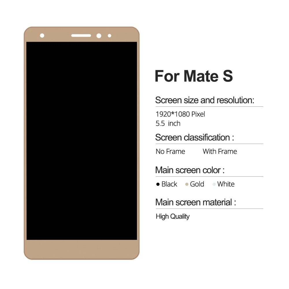 ЖК-дисплей 5 дюйма для Huawei Mate S сенсорный экран дигитайзер в сборе с рамкой CRR-UL00