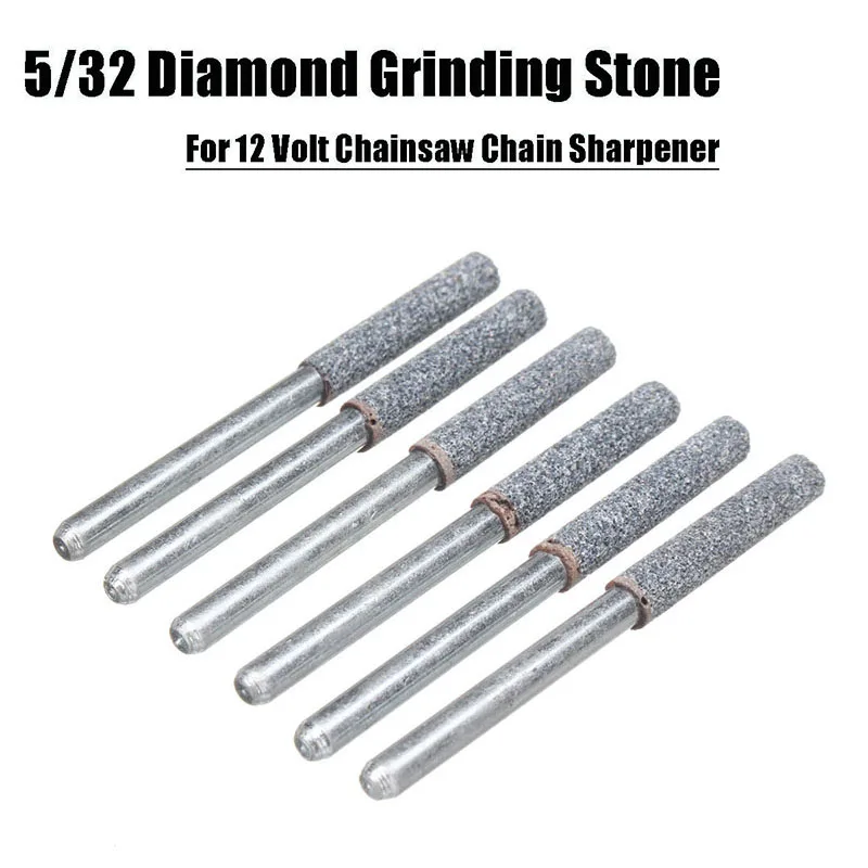 

6pcs 5/32inch Diamond Grinding Stone Tool For 12V Chainsaw Chain Sharpener