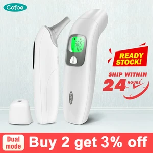 Бесконтактный инфракрасный Детский термометр Cofoe для лба, ушей, с ЖК-экраном