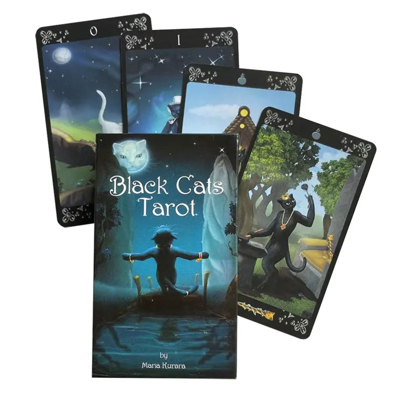 

78pcs new Tarot Cards Black Cats Tarot English Version Board Games Oracle Deck Game With PDF Guidebook