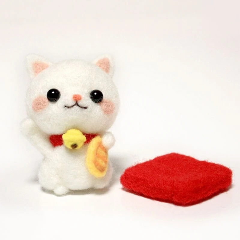 LMDZ 1 шт. игрушка в виде милой удачи кошки шерсти игл Войлочная набор шерстяных