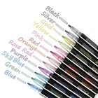 DIY металлический блестящий маркер, ручка, Линейный Маркер, 12 цветов, рисование, наброски, маркер для альбомаручной учётной записиграффити