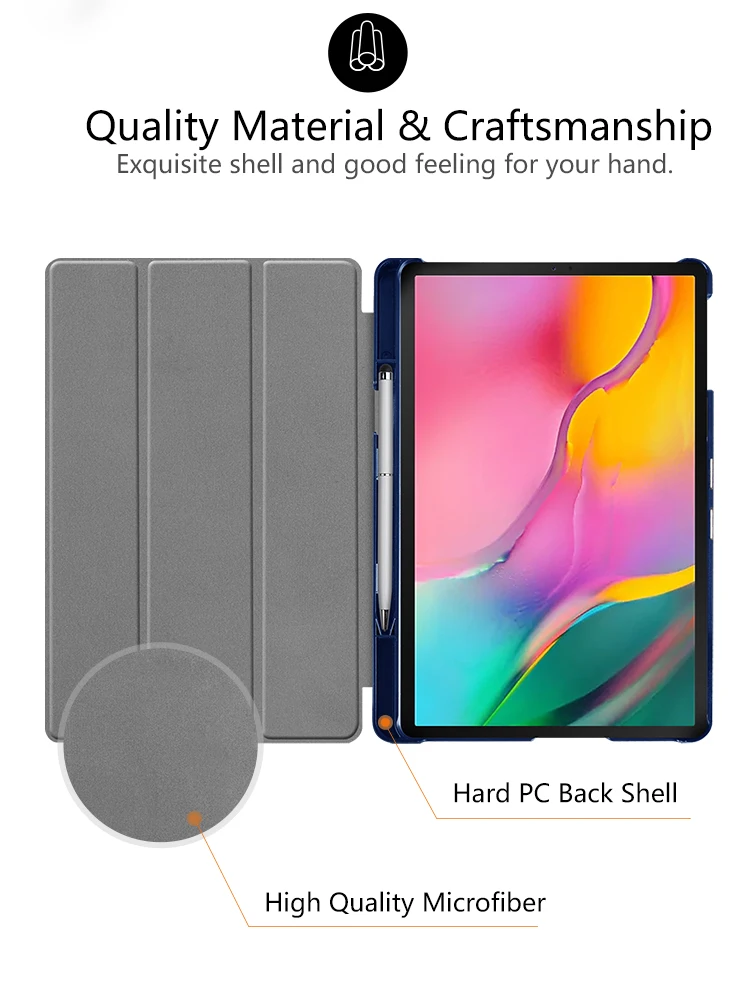 Чехол для samsung Galaxy Tab A 10,1 SM-T510, SM-T515, чехол со слотом для ручки, чехол для samsung Galaxy Tab A SM-T510 T515, кожаный чехол