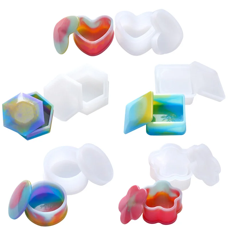 

1 шт. коробка для хранения, шестисторонняя круглая квадратная коробка для хранения цветов сливы, силиконовая форма