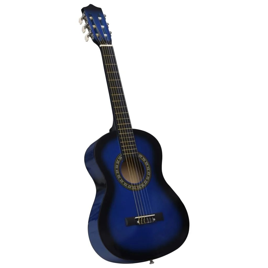 

8 Piece Classical Guitar Beginner Set Blue 1/2 34"