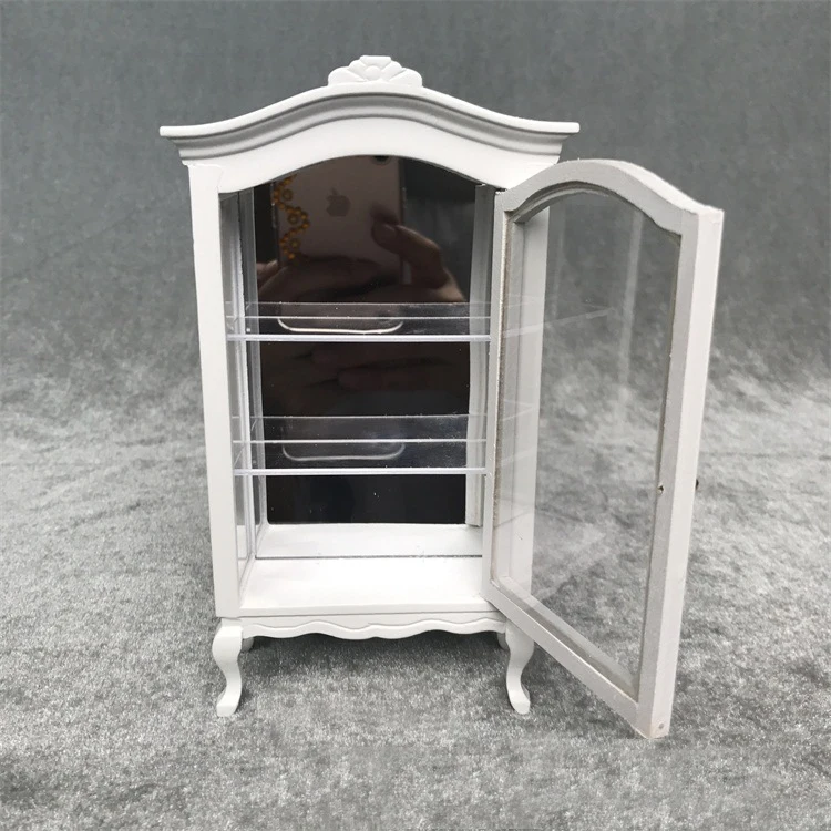 1/12 кукольный домик мини мебель белая деревянная полка книжный шкаф DIY аксессуары