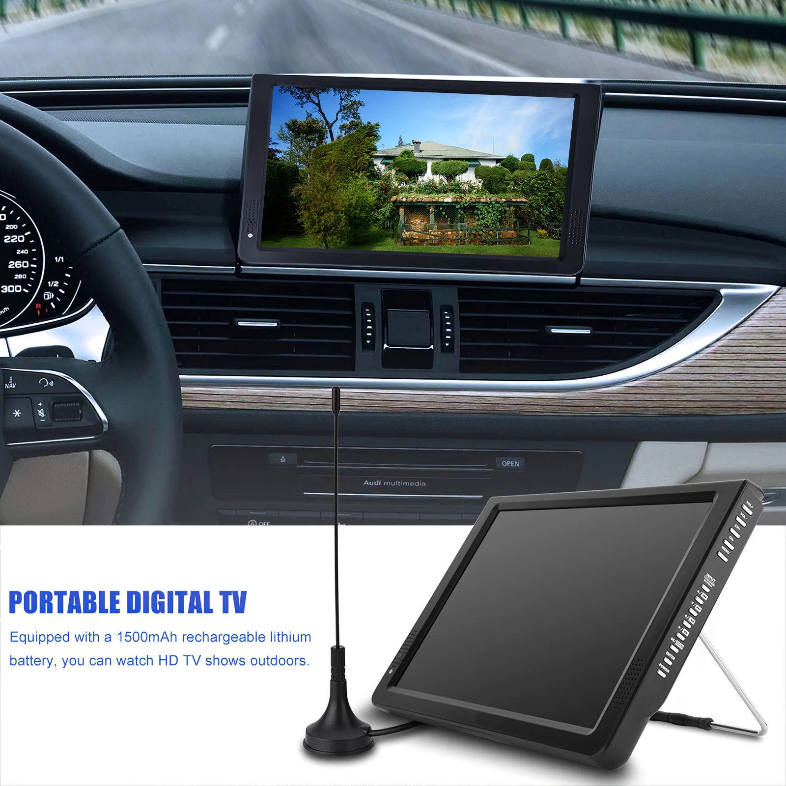 LEADSTAR ТВ DVB T/T2 1080P 12 дюймов HD Портативный 1500 мА/ч Перезаряжаемые Батарея