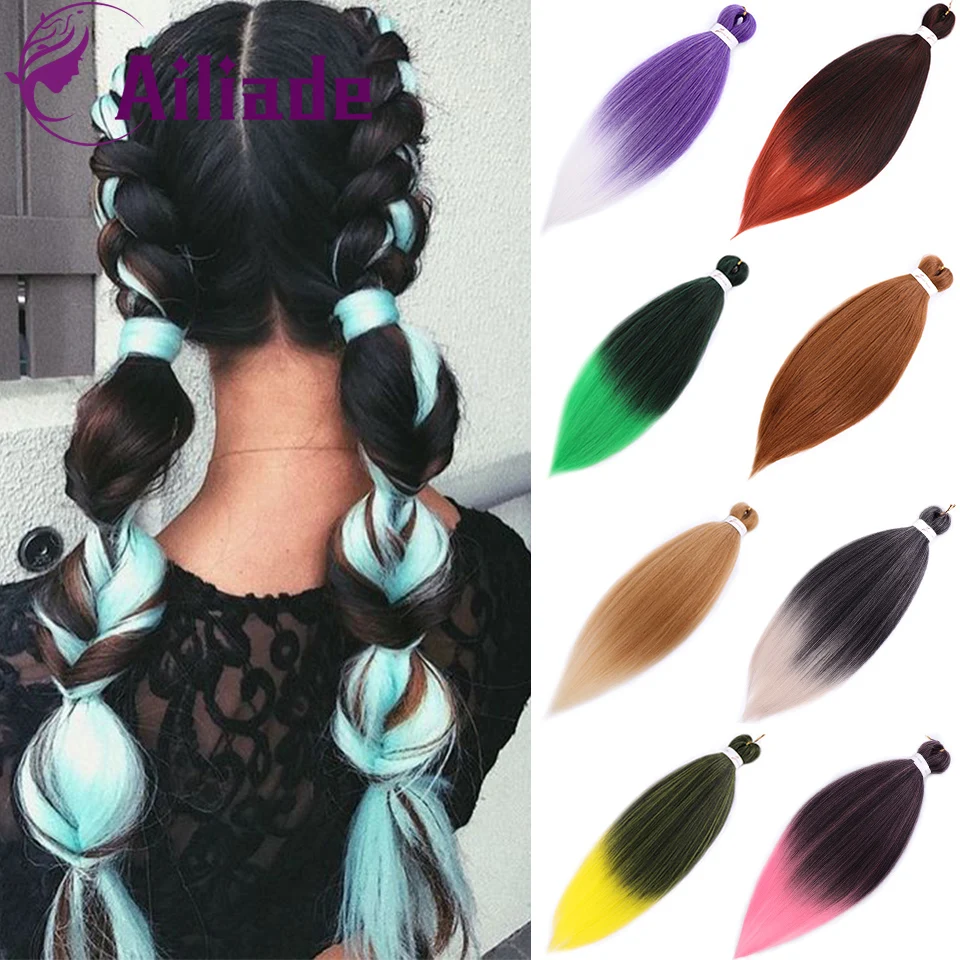 AILIADE 26 дюймов предварительно растягивающиеся плетеные волосы косы синтетические