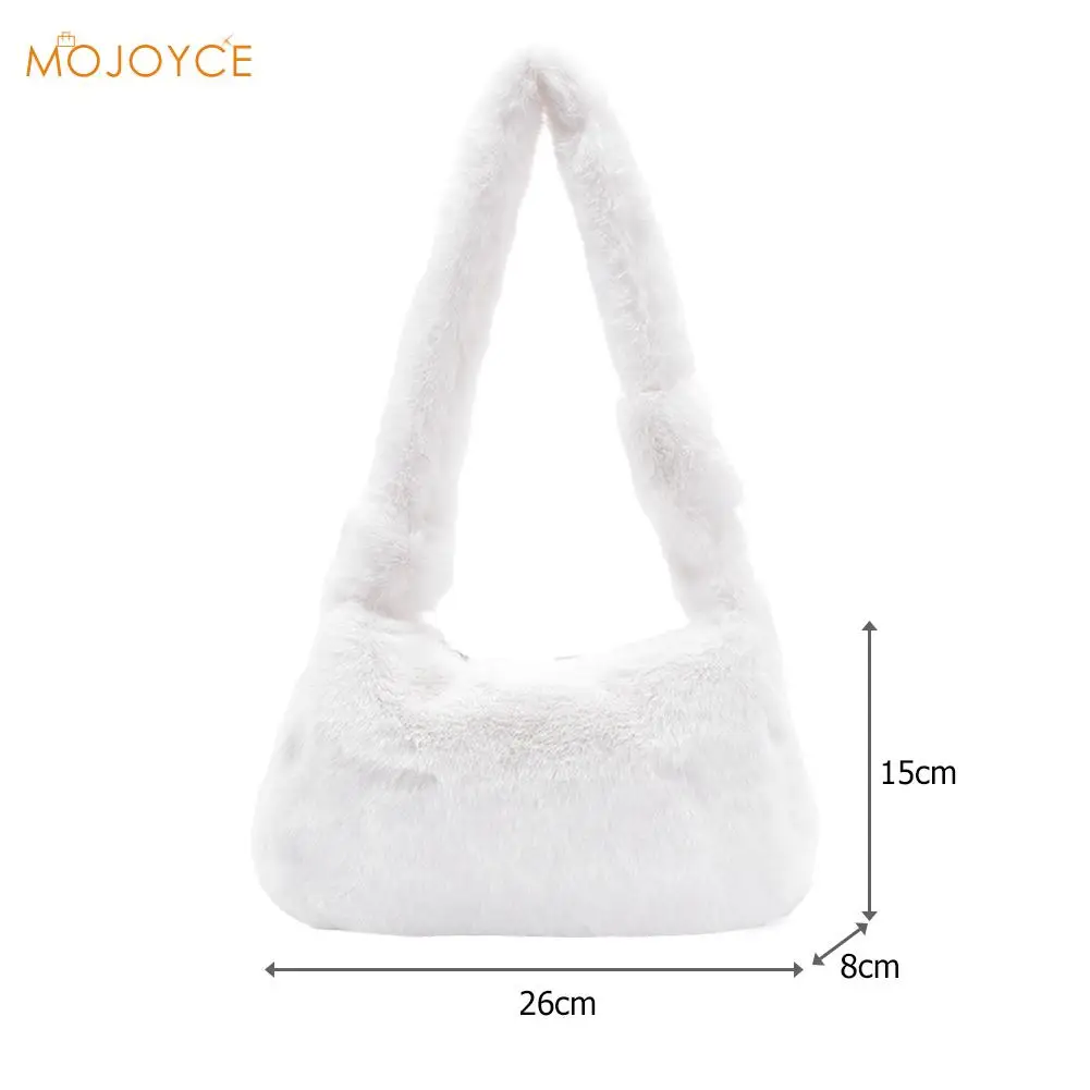 

Fashion Retro Trend Solid Color Shoulder Underarm Bag Women Plush Soft Autumn Winter Fashion Fluffy Female Totes Handbag Girl