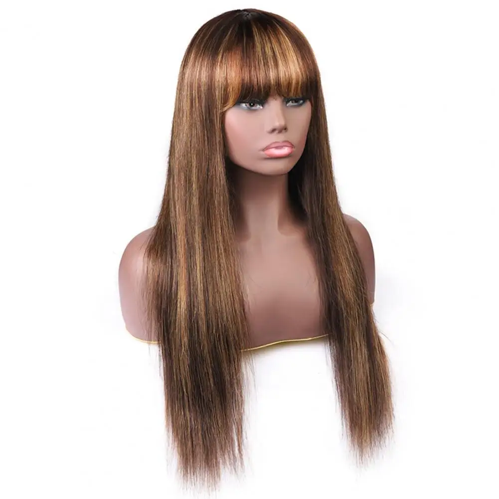 

Hair accessories Women Hair Weave Gradient Color Human Hair Straight Wig for Her