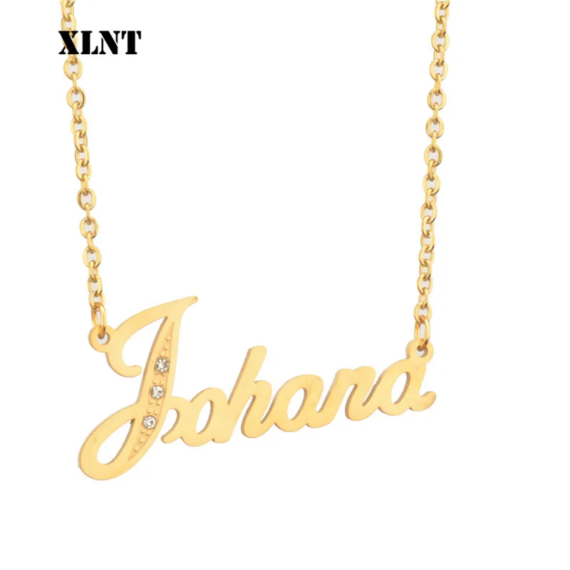 

XLNT Johana Name Necklace Stainless Steel Custom Name Necklace Personalized Gold Friendship Necklace Jewelry Best Friend Gift