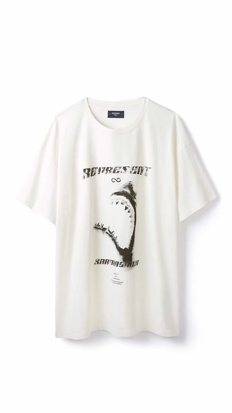 Футболка оверсайз с принтом акулы для мужчин и женщин|Мужские футболки| |