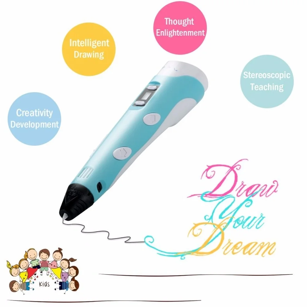 3D Printer Pen Arts Making Doodle Crafts PLA Filaments Printing Drawing Children Creativitive Toys Hobby Plastic | Игрушки и хобби